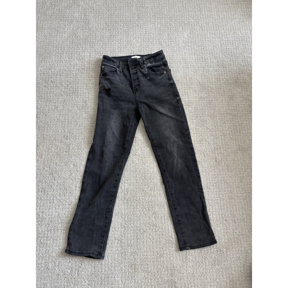 Pistola Distressed Grey Jeans Size‎ 26 Button Closure Cropped